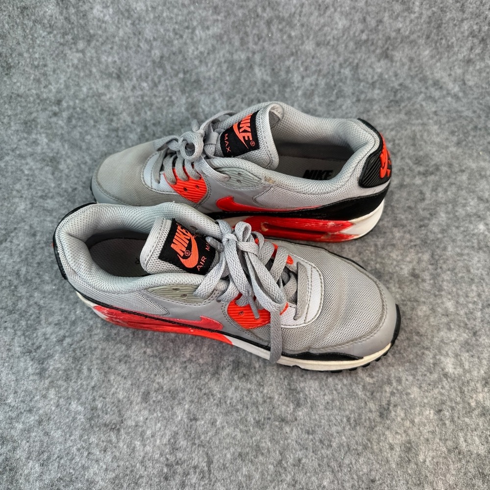 Nike Air Max 90 Wolf Grey Bright Crimson Black 616730-014 Womens Size 6.5 - Picture 7 of 11